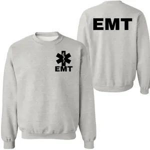 EMT Sweatshirt | Double-Sided Printed Emergency Medical Technician First Responder Crewneck Top