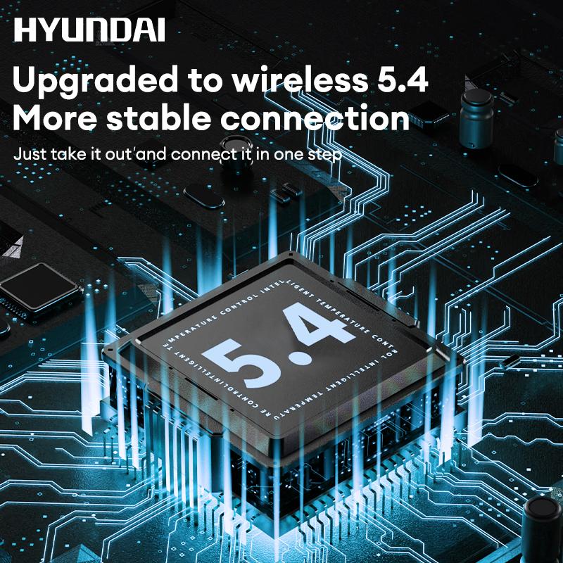 HYUNDAI C03 Clip-On Wireless Headphones with 2025 Bluetooth 6.0 for Faster, Stable Connection & Low Power Use, DT6.0 Pulse Directional Tech, 360° ACS Panoramic Sound, IPX5 Waterproof Electronic Headset Earbuds for Music & Calls, Comfortable for Sports