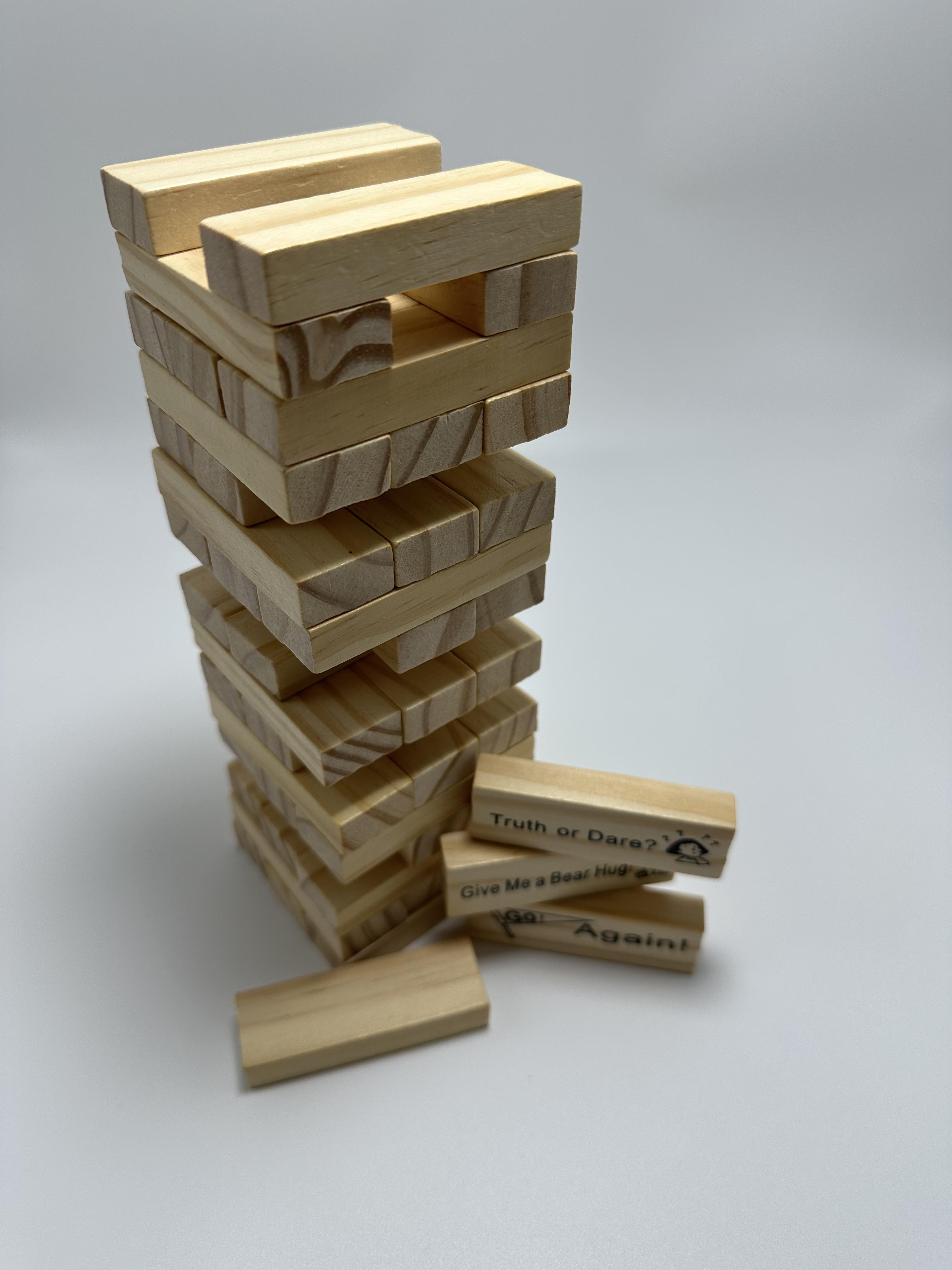 Block tower game for dating(Spanish version),Stacking-tower game for couple,Gift for Friend,Best Game for Party.Regalo de San Valentín.couple gifts for adults，gift giving among adults