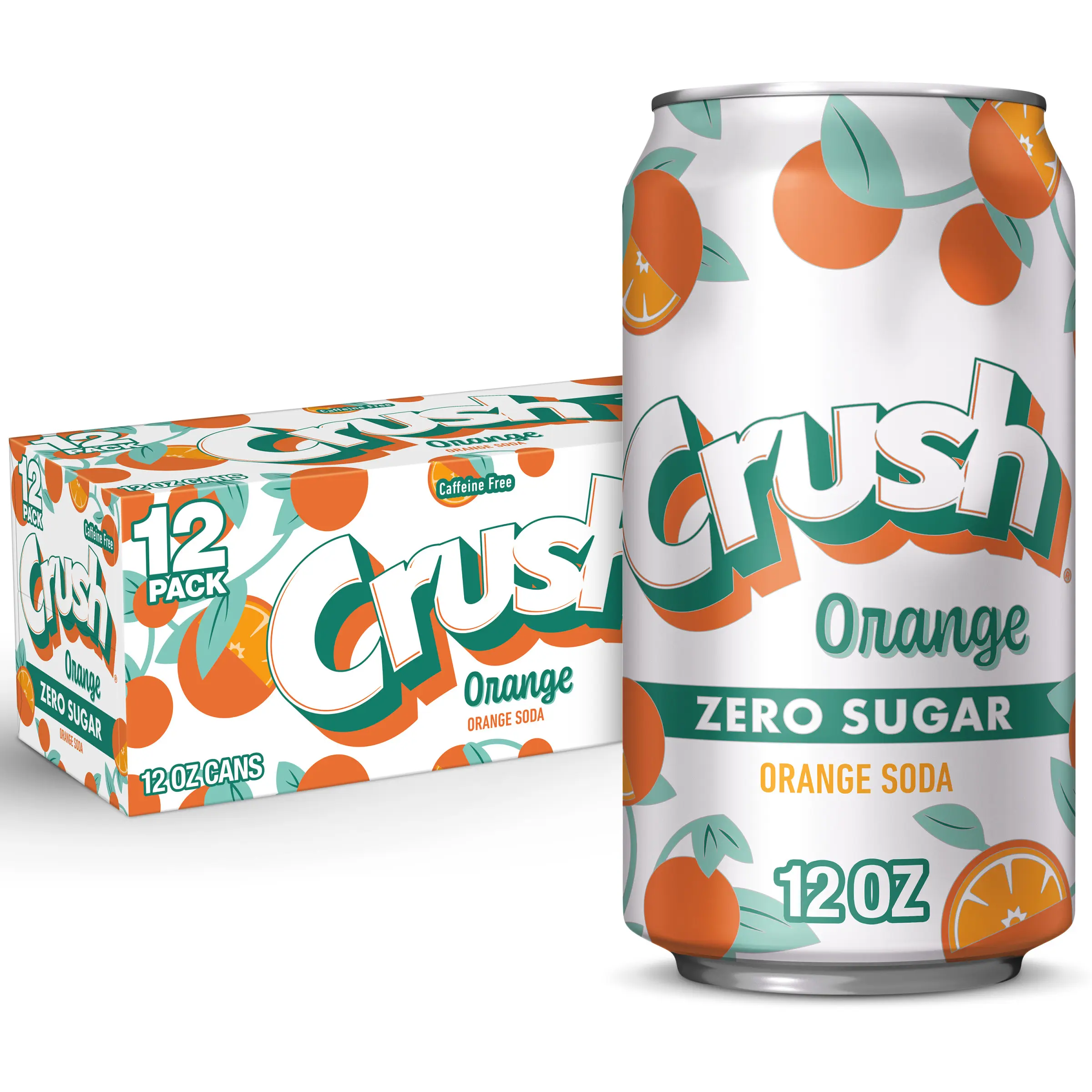 Crush 0-Caffeine 0-Sugar Orange Fizzy Drink, 12 fl oz Cans, 12-Pack