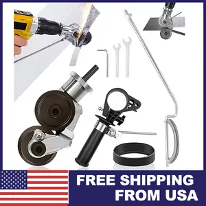 Heavy Duty Electric Sheet Metal Cutter Nibbler Drill Attachment with Carbon Steel Blades for Precise Cutting Aluminum Steel Plate Automotive Body Repair Industrial Metalworking Tool Accessories Hardware