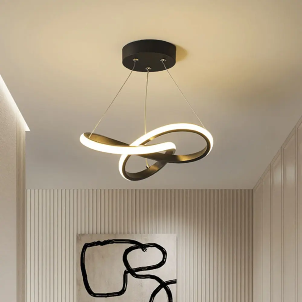 Modern LED Pandent Light, Led Pendant Light, Led Lights Bedroom, Hard Wiring Clover Line Design, Gold 30cm Three-Color Dimmable Lighting, Wall-Mounted Ceiling Spot for Hallway, Bedroom, Dining Room, Modern Mood Lighting, Indoor Lighting