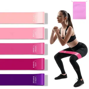 Resistance Loop Exercise Bands Yoga Gradient Tension Strap Set of 5 Hip Activation, Body Sculpting, Fitness, Gym Accessories Stretching, Strength Training,Physical Therapy with Carry Bag & Instruction Guide