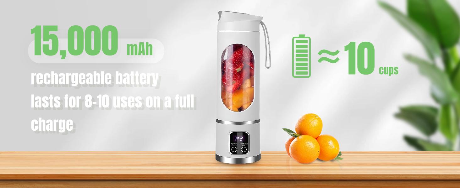 Ultimate Digital Juicer Blender with LED Display, Multimode Juicer Machine for Fruit & Vegetable, Leak-Proof, Large Capacity & USB Rechargeable Blender for Liquid Diet, Compact Blender for Kitchen & Travel Mate, Household Gadgets, St. Patrick's Day Gifts