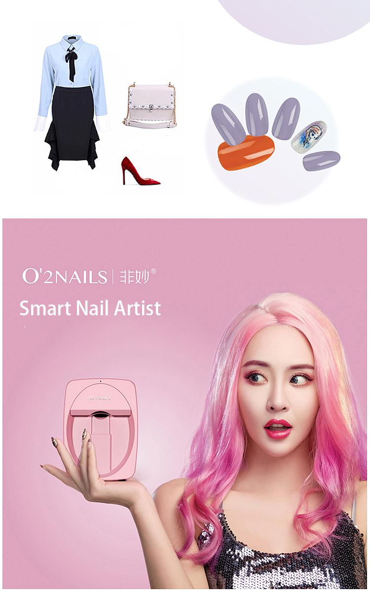 O2Nails Pro 3D Nail Printer Machine, Digital Mobile Nail Art Printer with APP Control, for Salon & Home Use, Custom Photo Printing/Print About 450 Times/10s Fast Printing, DIY Design Nail Art Pink O2Nails Pro 3D Nail Printer Machine, Digital Mobile Nail Art Printer with APP Control, for Salon & Home Use, Custom Photo Printing/Print About 450 Times/10s Fast Printing, DIY Design Nail Art Pink