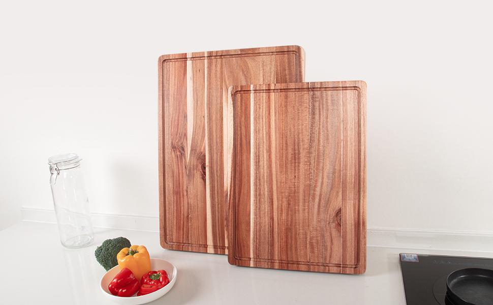 【GARVEE】Acacia Extra Large Wood Cutting Board 20 x 15 Inch, 1.5 Inches Thick Butcher Block, Reversible Wooden Kitchen Block, Cheese Charcuterie Board, with Side Handles and Juice Grooves 【GARVEE】Acacia Extra Large Wood Cutting Board 20 x 15 Inch, 1.5 Inches Thick Butcher Block, Reversible Wooden Kitchen Block, Cheese Charcuterie Board, with Side Handles and Juice Grooves