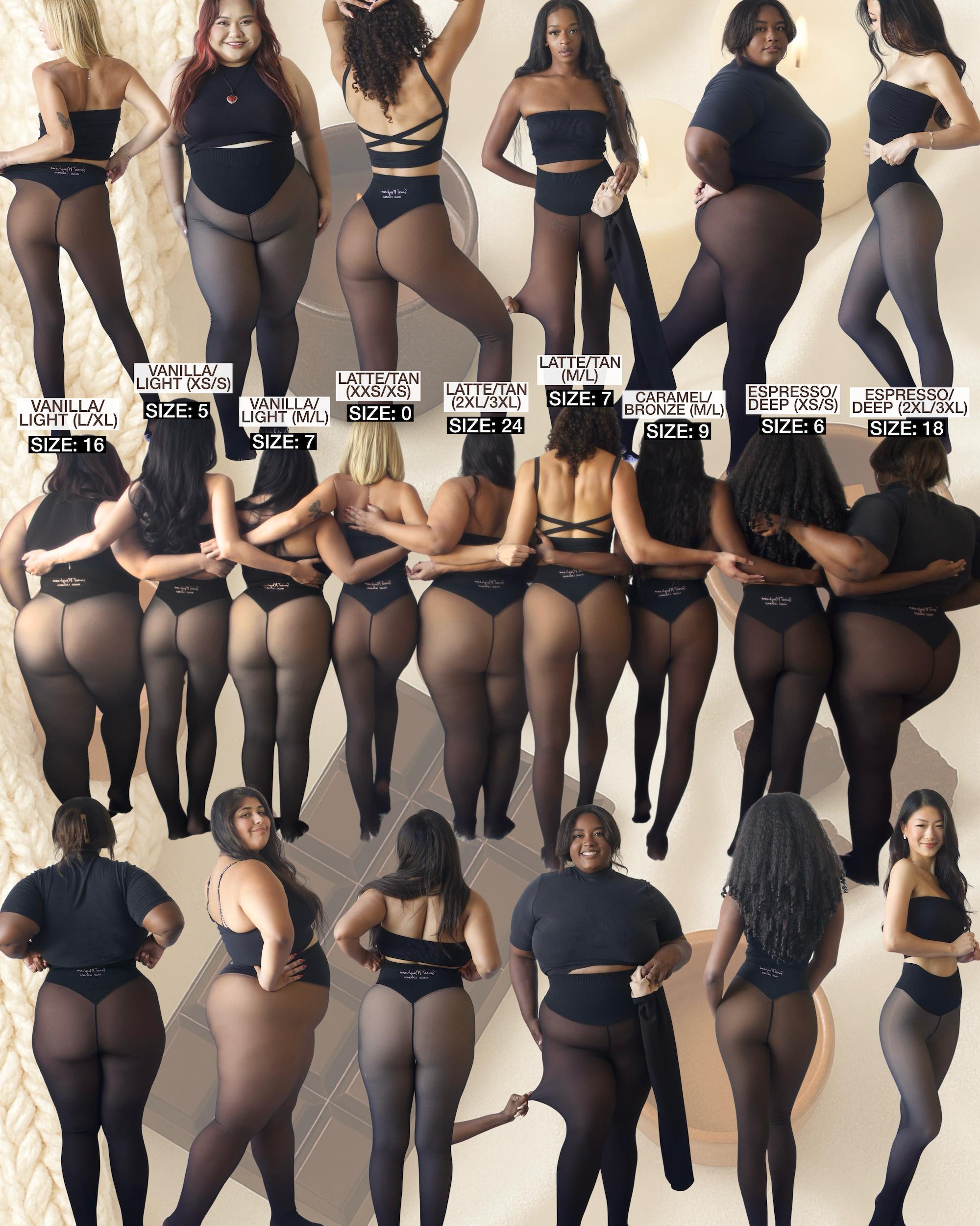 NEW COMPRESSION BAND & ONE SEAM OPTION! THE ORIGINAL MAGIC FLEECE LINED LEGGINGS - XXS TO 3XL - 4 SHADES - CLOSED FOOT - Fleece Tights Available in Plus Size and Light to Brown Fur