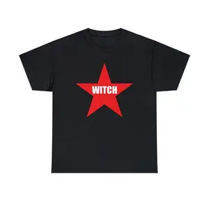 Witch Red Star Unisex Tee Y2K Iconic Funny It Girl Meme Phrase Shirt Sassy Sarcasm Gift Unhinged Chaotic Viral Quote Present, Adult funny T-shirt, Gift for Woman and Man