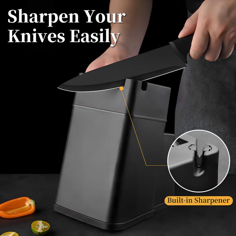 15-Piece Kitchen Knife Set – With Solid Wood & Plastic Knife Block, Including Chef's Knife, Japanese-Style Knife, Meat/Vegetable Knife, Chicken Bone Knife and German-Style Steak Knife. it's practical for home use and also ideal as a gift. Wooden Stylish 15-Piece Kitchen Knife Set – With Solid Wood & Plastic Knife Block, Including Chef's Knife, Japanese-Style Knife, Meat/Vegetable Knife, Chicken Bone Knife and German-Style Steak Knife. it's practical for home use and also ideal as a gift. Wooden Stylish