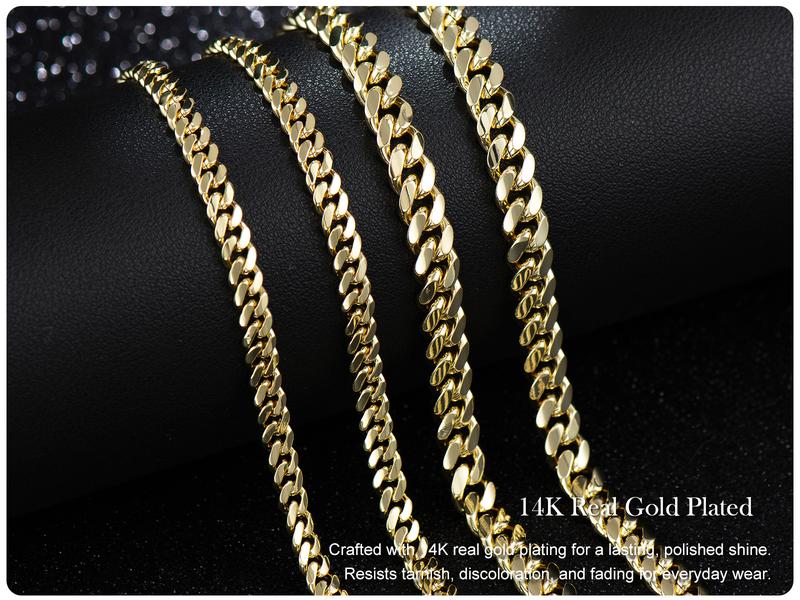 Holylegend 14K Real Gold-Plated Royal Monaco Cuban Necklace, Italian Jewelry for Men & Women, Gift for Fashion Lovers