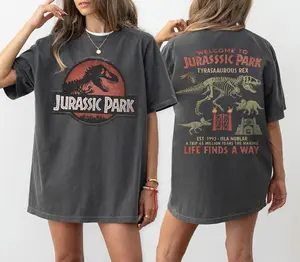 Vintage Jurassic Park Shirt, 90s Dino T-Shirt, World Logo Tee, Comfort Colors Graphic Disneyland Adventure, Retro Movie Tee