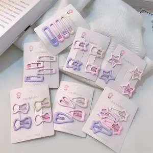 12 random pieces,Dreamy Gradient Pink Star Hair Clip – Cute Side Clasp for Daily Looks