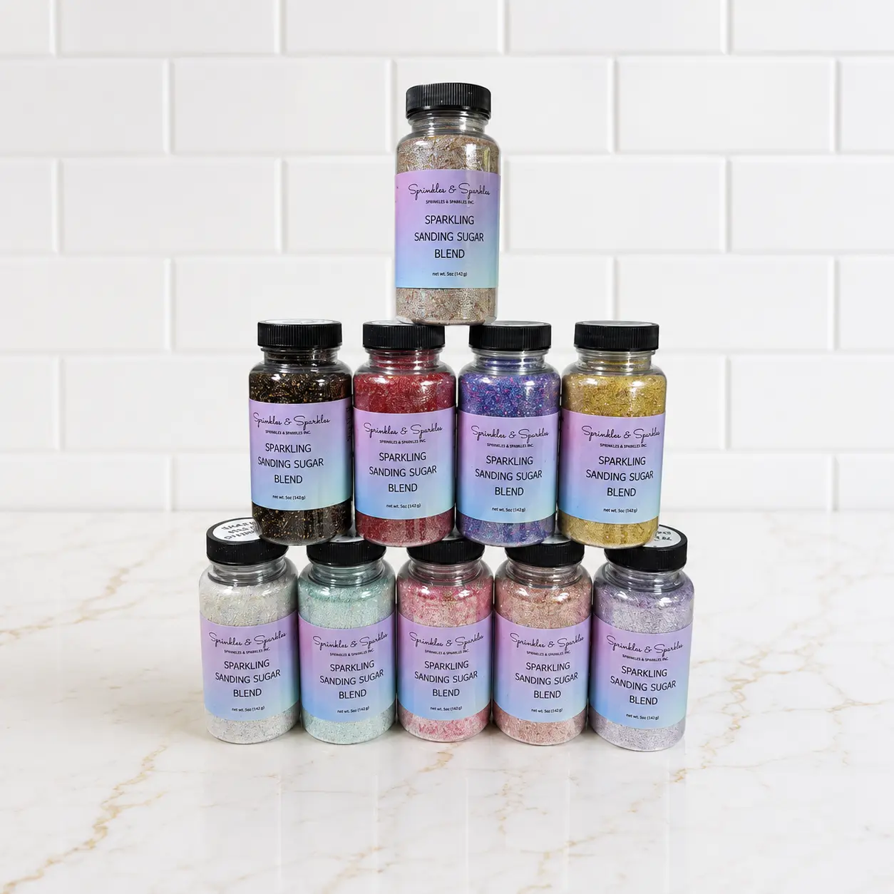Sparkling Sanding Sugar by Sprinkles & Sparkles BB - The Whole Collection Cake Decorating Edible Glitter