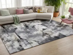 H&D Faux Silk Low-Pile Rug — Soft, Smooth Microfiber Carpet for Living Rooms & Bedrooms | **Modern Faux Silk Low-Pile Rug — Soft, Smooth Microfiber Carpet; Non-Slip & Washable Rug for Living Rooms & Bedrooms**