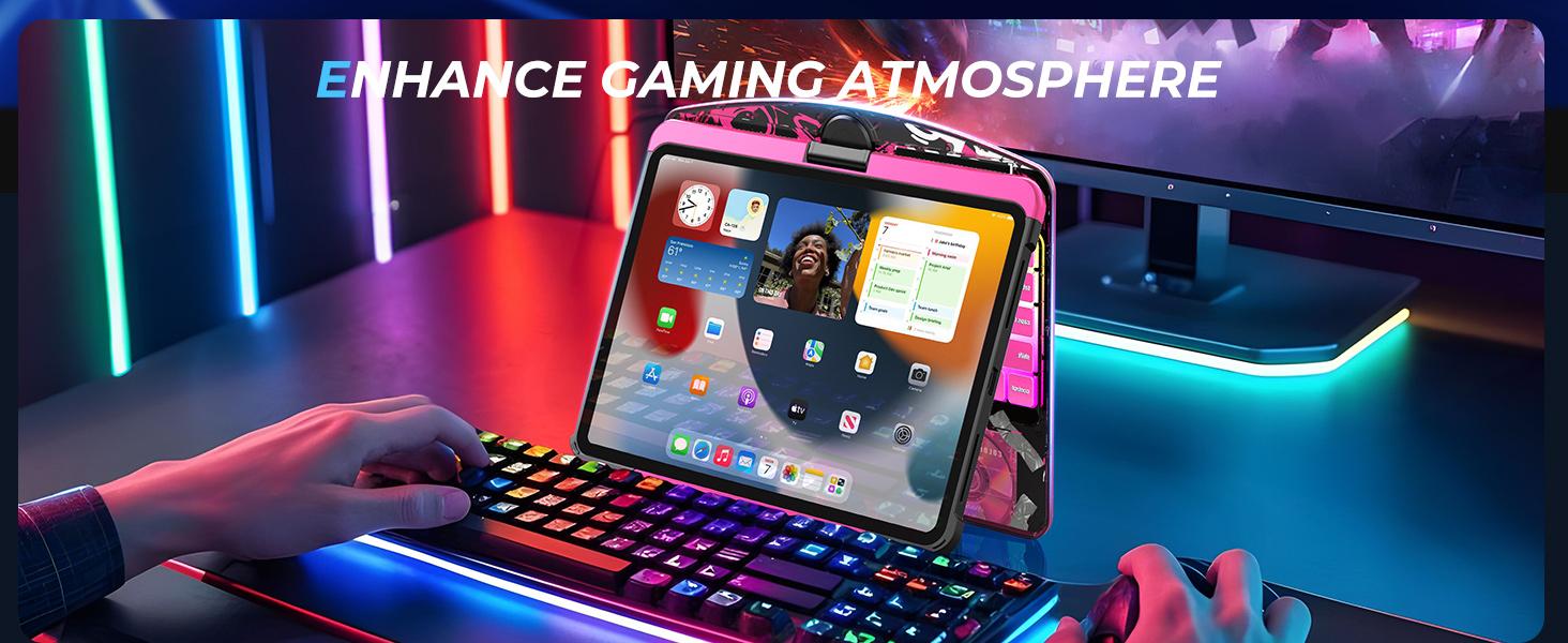 Magic KeyboardCase for iPad pro13 inch (M3/M2, 2025/2024) and 12.9/13 inch(iPad Air 2024)(iPad Pro 6th/5th/4th/3rd)– 360° Rotating Multi-Touch Trackpad, Type-C Charging, RGB Backlit Keyboard, Transparent Back with Pencil Holder