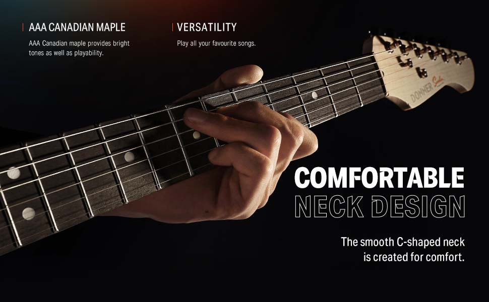 Donner DST-152 39-inch ST Electric Guitar Kit HSS Pickup with Amplifier