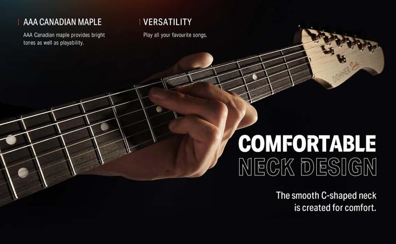 Donner DST-152 39-inch ST Electric Guitar Kit HSS Pickup with Amplifier