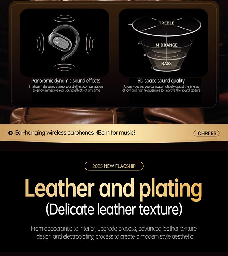 Acer OHR553 Wireless Open-Ear Headphone, Fashionable Earbuds, Wireless Gaming Earphones, HIFI Sound Quality Music Headset for Gaming Travel Sports Built-in Mic, Electronic Audio & Video Black