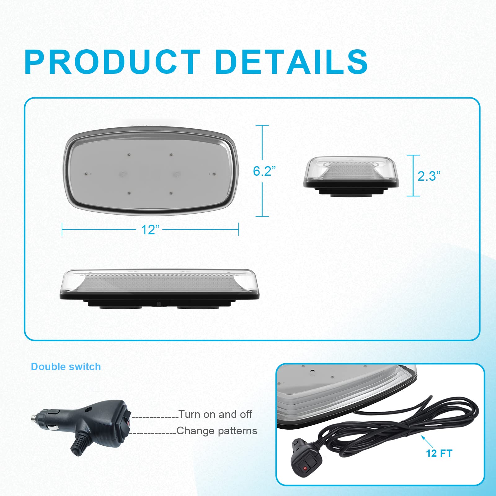 AgriEyes W230B Wireless Roof Light Bar | Remote/App Control, for Pickup, Work Truck, Off-Road Safety