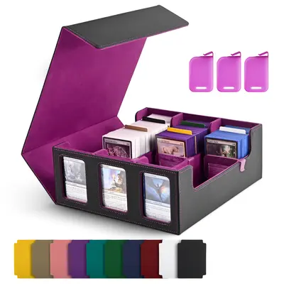 yugioh card box holder Amazon.com: ZLCA Card Deck Box for MTG Yugioh TCG, Card Storage Box with  Dividers Holds 100+ Sleeved Cards, Premium Card Deck Case Compatible with  CCG Trading Cards (Black,Cthulhu) : Toys & Games