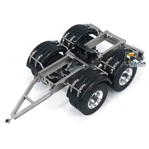 2 Axles 1/14 Metal Trailer with Fifth-wheel Traction for LESU RC Car Truck Model