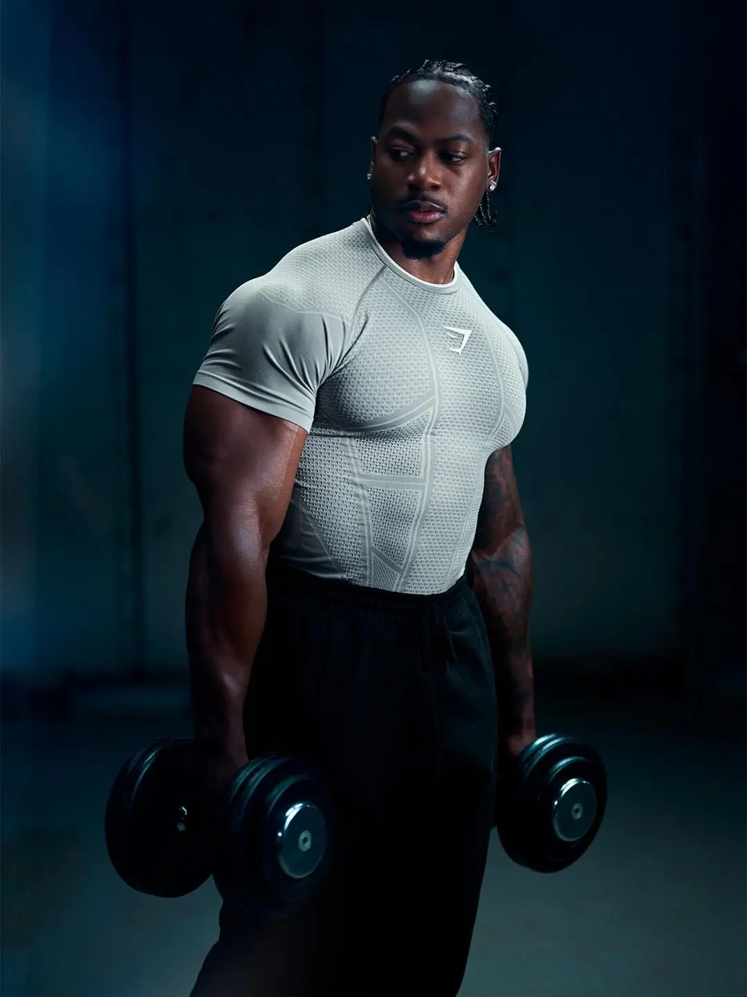 Onyx V1 Mens Compression T-Shirt, Seamless Muscle Fit Gym Workout Top by Gymshark