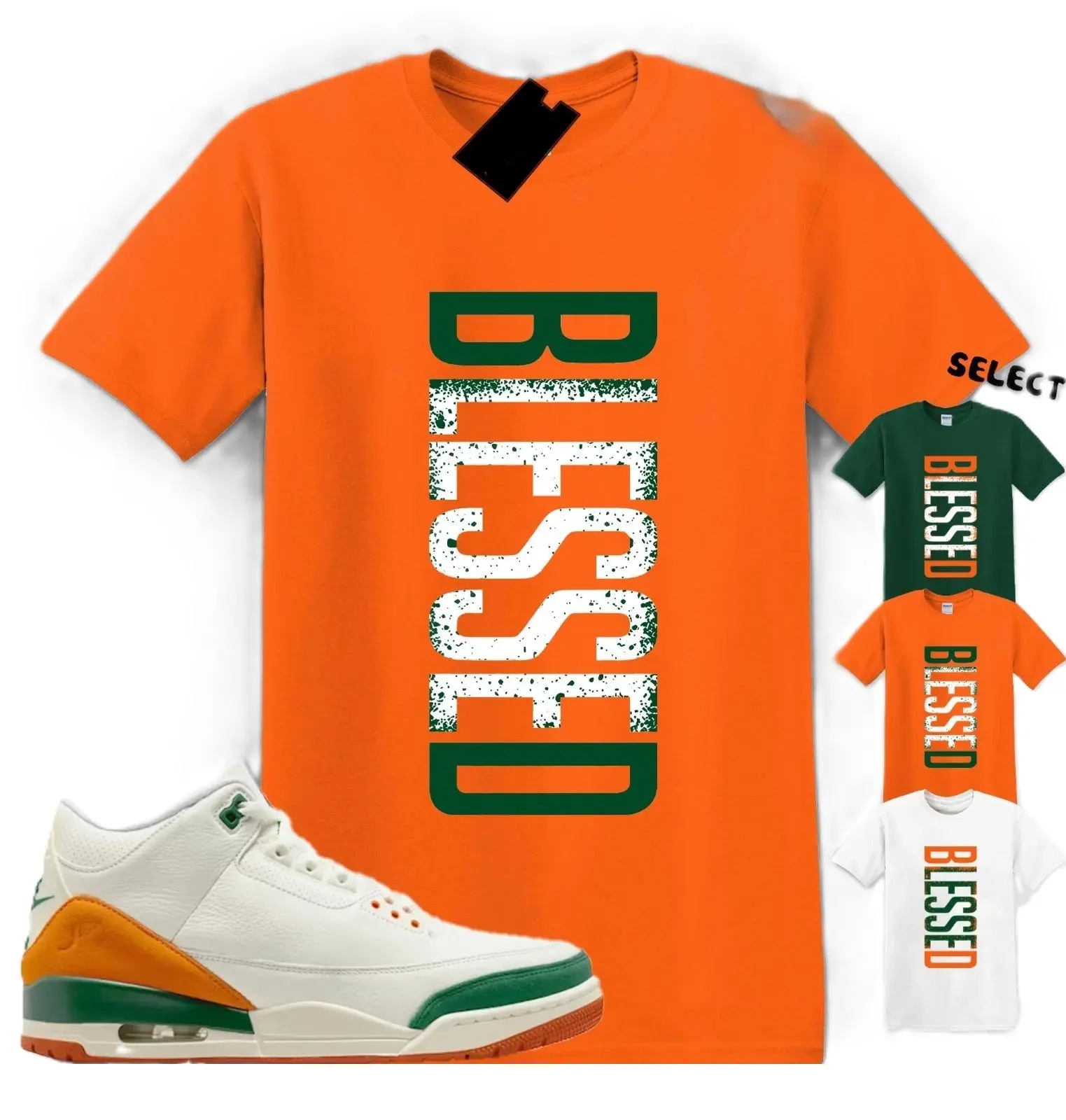 3 Miami Graphic Tee, Orange Shirt Matching SoleFly and AJ 3 Miami Match Sneaker, Miami 3 Outfit, 100% Cotton, Unisex Clothing, Casual Everyday Wear