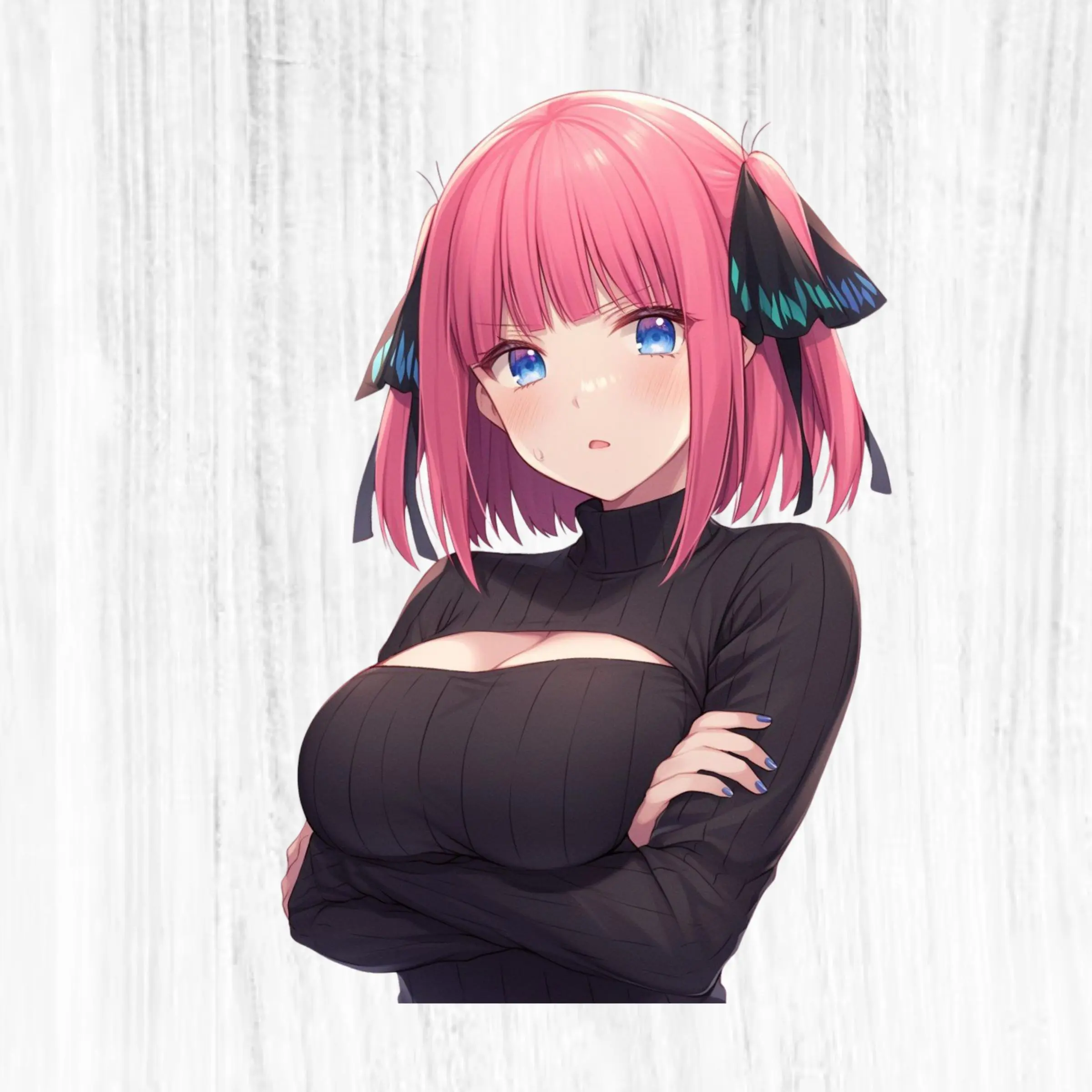 Anime Nino Nakano Portrait Sticker – Cute Waifu Vinyl Decal for Laptop, Phone, Water Bottle
