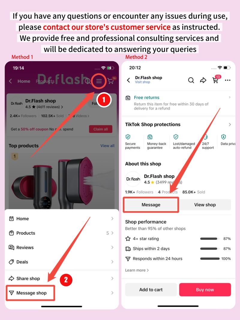 【Live Stream Exclusive】Dr.Flash 2-in-1 Steam Iron & Clothes Steamer Handheld Portable Garment Steamer Wrinkle Remover, Fast Heat-Up, Large Soleplate, 80ml Water Tank - Lightweight for Home, Travel, and Office Use