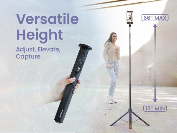 KraftGeek JustTap Magnetic 66" Selfie Stick Tripod for iPhone 17 & Pixel 10, Automatic Tap-to-open Phone Tripod, Compatible with MagSafe, Fits iPhone 12-17 Series, MagSafe Case & Other Phones with Metal Ring KraftGeek JustTap Magnetic 66" Selfie Stick Tripod for iPhone 17 & Pixel 10, Automatic Tap-to-open Phone Tripod, Compatible with MagSafe, Fits iPhone 12-17 Series, MagSafe Case & Other Phones with Metal Ring
