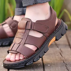 Men's Sport Flip Flops Comfort Casual Thong Sandals Outdoor Slippers PU Leather Breathable Lightweight Non-Slip Sole Walking Shoes Footwear