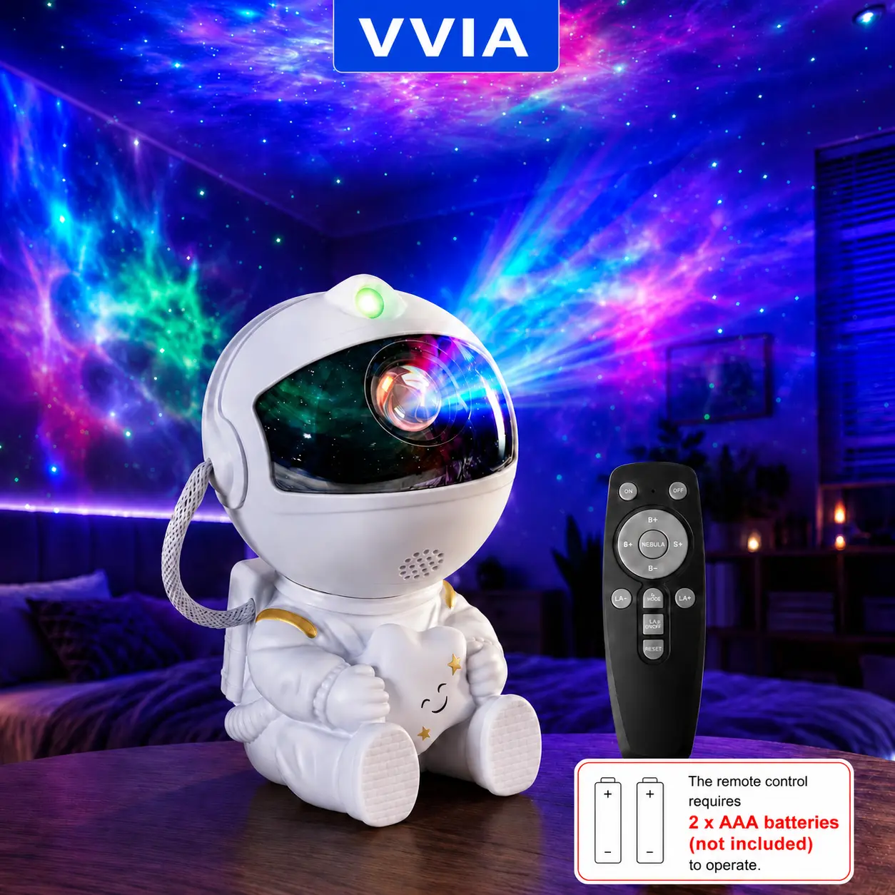 1pc Astronaut Sky Projector Night Light – Colorful Galaxy LED Star Lamp for Bedroom, Party, Game Room & Ceiling Decoration