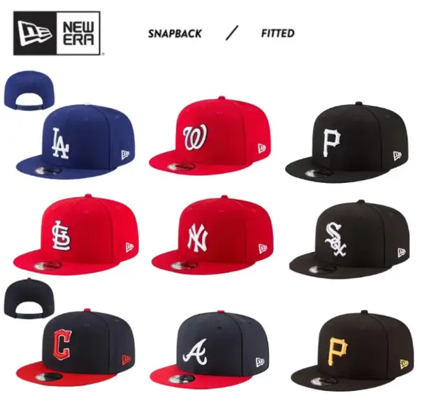 New Era MLB Adjustable Snapback Baseball Cap – LA Dodgers, NY Yankees, Chicago White Sox, St. Louis Cardinals, Washington Nationals, Pittsburgh Pirates, Atlanta Braves, Cleveland Guardians – Flat Brim Streetwear Hat, Unisex Sports Fashion