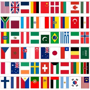YOFANYP World Cup Soccer 2026 Flags Banner, World Cup Decorations, 50 Countries Bunting Flags, 50 ft/15 m, International Flag for School, Office, Home, Stadium Decor (50)