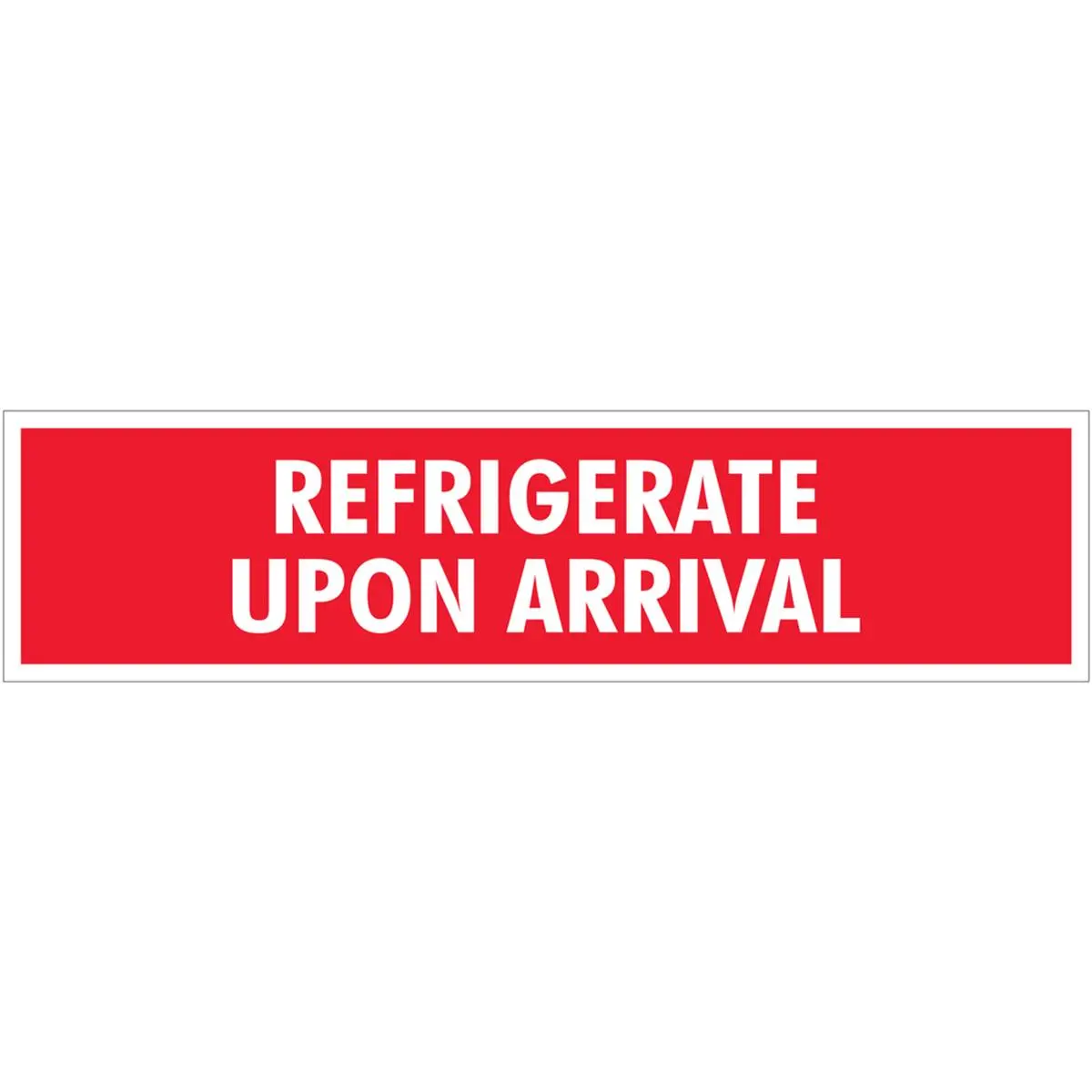 Box Partners DL1640 High-Quality Pressure Sensitive Warning Label Stickers, 2 x 8 in., Self-Adhesive, Refrigerate Upon Arrival, No Instructions/Warnings Included, Fulfills End User Requirements