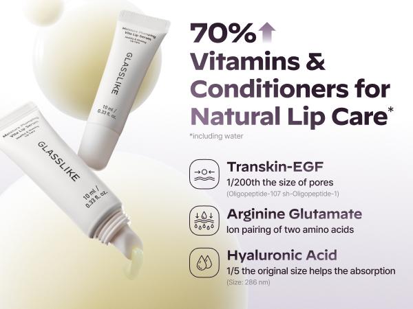 [LG Pra.L] GLASSLIKE Plumping Vita Lip Serum | Instant Lip Plumper with Hyaluronic Acid & Vitamin C, Hydration & Glass Lip Care, Korean Skincare, Lip Wrinkle Care, Moisture Plumping Hypoallergenic Lip Care, Device Pairing Lip Serum