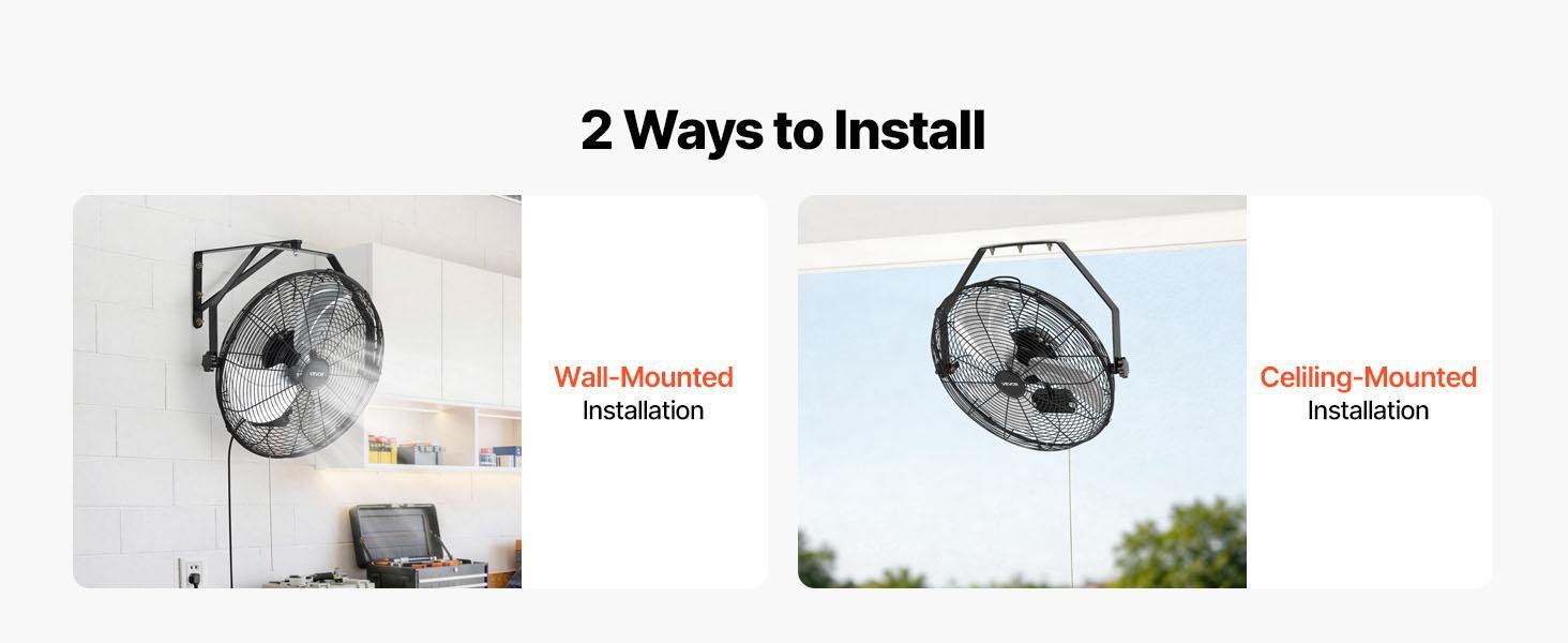 【BackToSchool】VEVOR 18-in Cooling Wall-Mounted Fan, IP44-Rated Protection, 3-Speed Settings, Long Airflow Distance, Adjustable Oscillation Angle, Filterless Powered Fan for Industrial Use | Father's Day Gift, Cooling Wall-Mounted Fans, Dual-Speed Wall-Mou 【BackToSchool】VEVOR 18-in Cooling Wall-Mounted Fan, IP44-Rated Protection, 3-Speed Settings, Long Airflow Distance, Adjustable Oscillation Angle, Filterless Powered Fan for Industrial Use | Father's Day Gift, Cooling Wall-Mounted Fans, Dual-Speed Wall-Mou