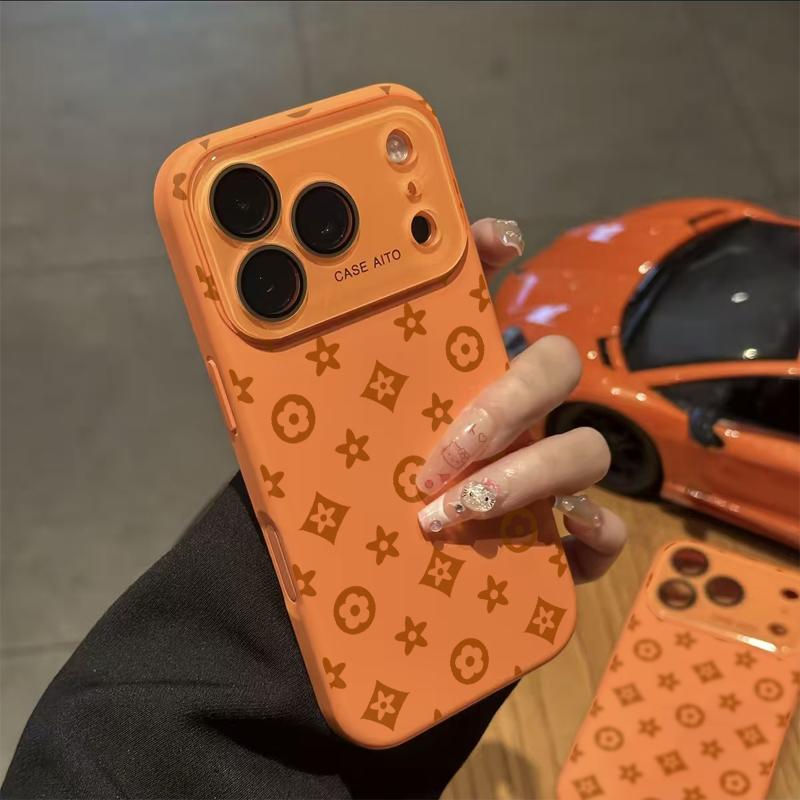 Vintage print Dopamine Ins Style Solid Color Phone Case with Ultra Skin friendly Touch, All Inclusive Lens Phone Case Suitable for Apple 17 16 15 14 13 12