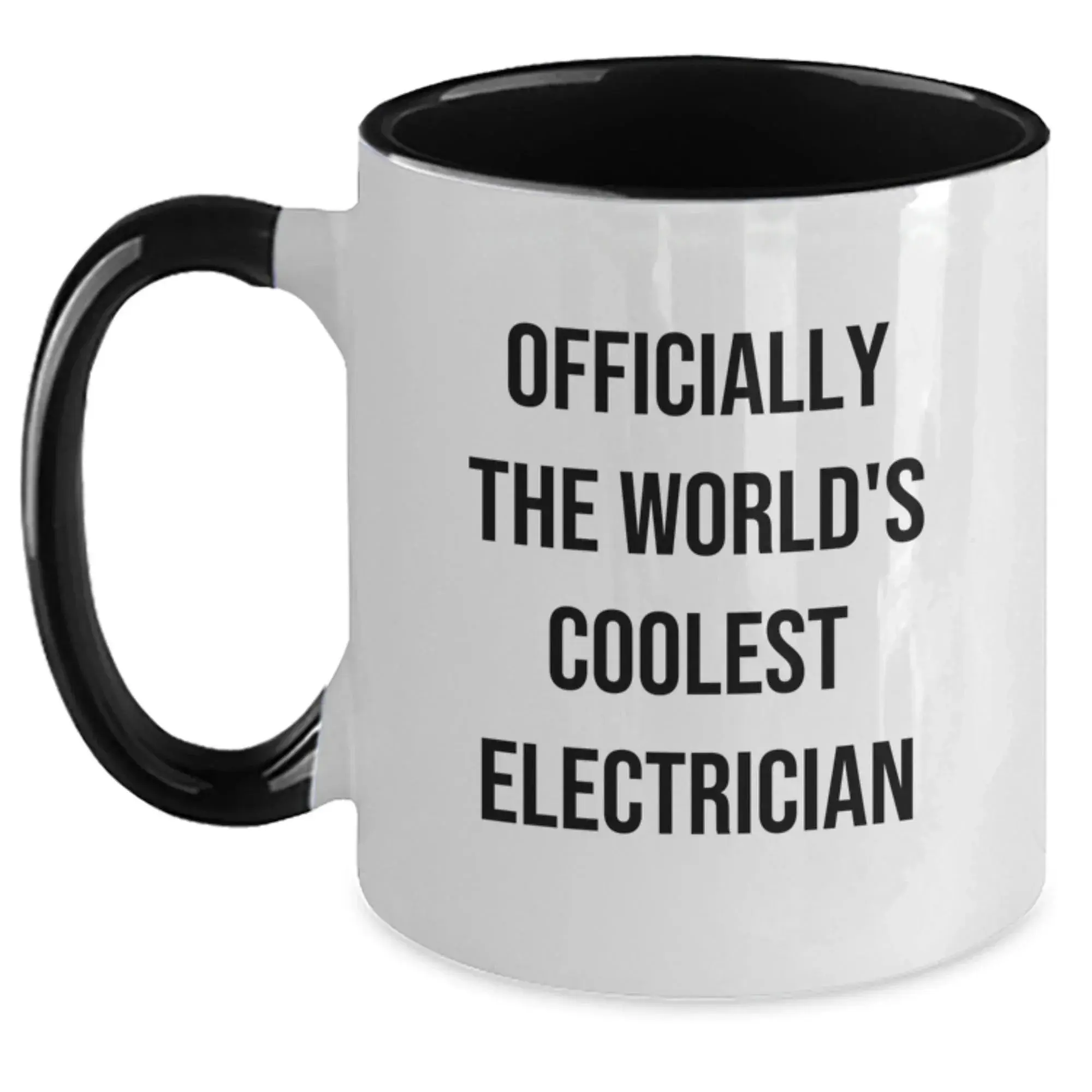 Funny Electrician Gifts from Men, Unique Christmas Unique Gifts for Electrician, Two Tone Coffee Mug, Officially The World's Coolest Electrician