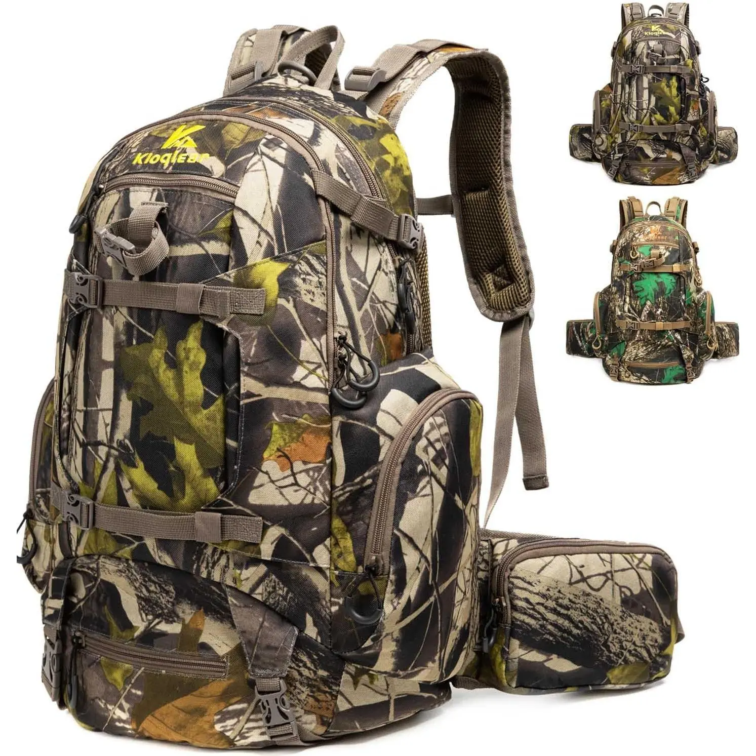 Hunting Backpack,Outdoor Gear Hunting Pack with Rain Cover,Durable Large Capacity Hunting Day Pack.(GREEN CAMO) Yifanyou Sports