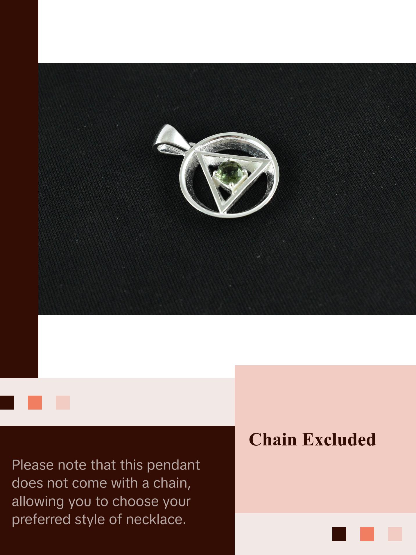 Moldavite Alchemy Pendant-Moldavite faceted Gemstone .925 Silver