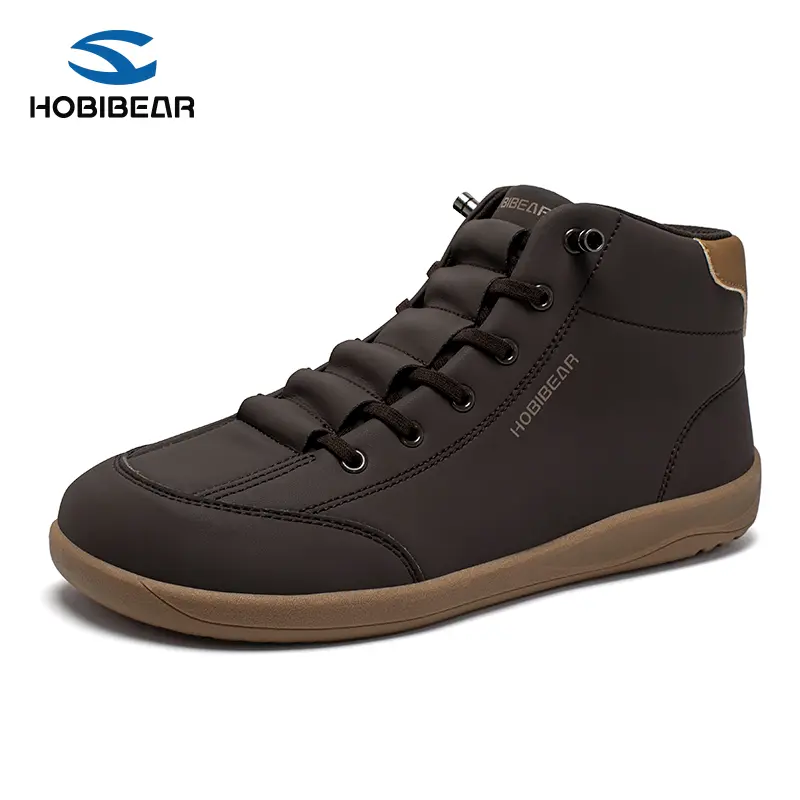 HOBIBEAR Women's High-Top Genuine Leather Footwear - Wide Toe Box, Ergonomic Design, Everyday Casual Walking Shoes, Women's Sneakers tiktokshopbacktoschool,back to school,back to school haul