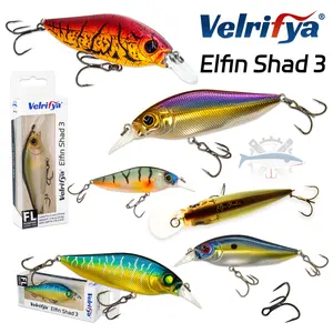 Flat Sided Crankbait Elfin Shad – Medium Diving Bass Fishing Lure, Hard Bait Shad Crankbait for Freshwater Velrifya