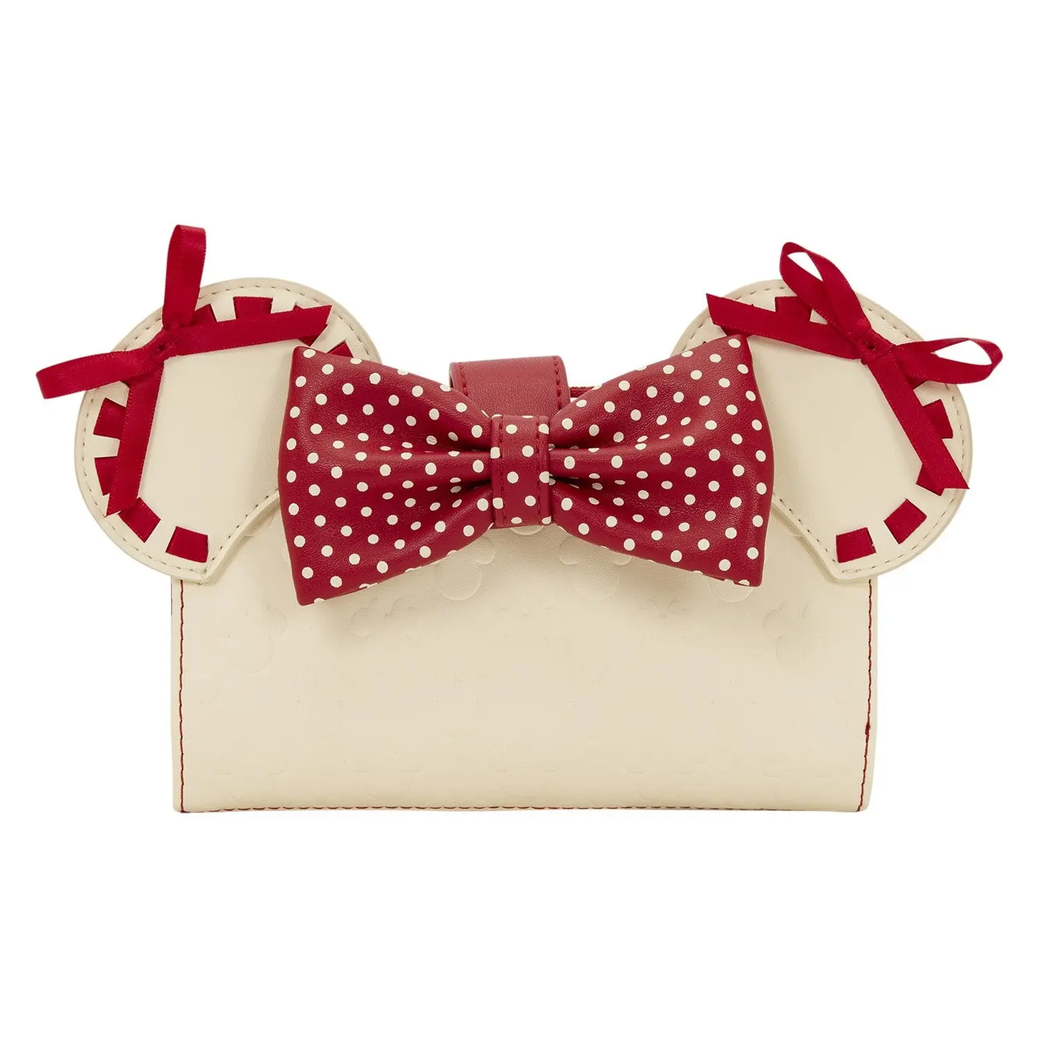 Loungefly Disney Minnie Mouse Women's Rock the Dots Coquette Flap Wallet, Faux Leather Design with 3D Ears & Bow, Character-Themed Design Women's Wallets
