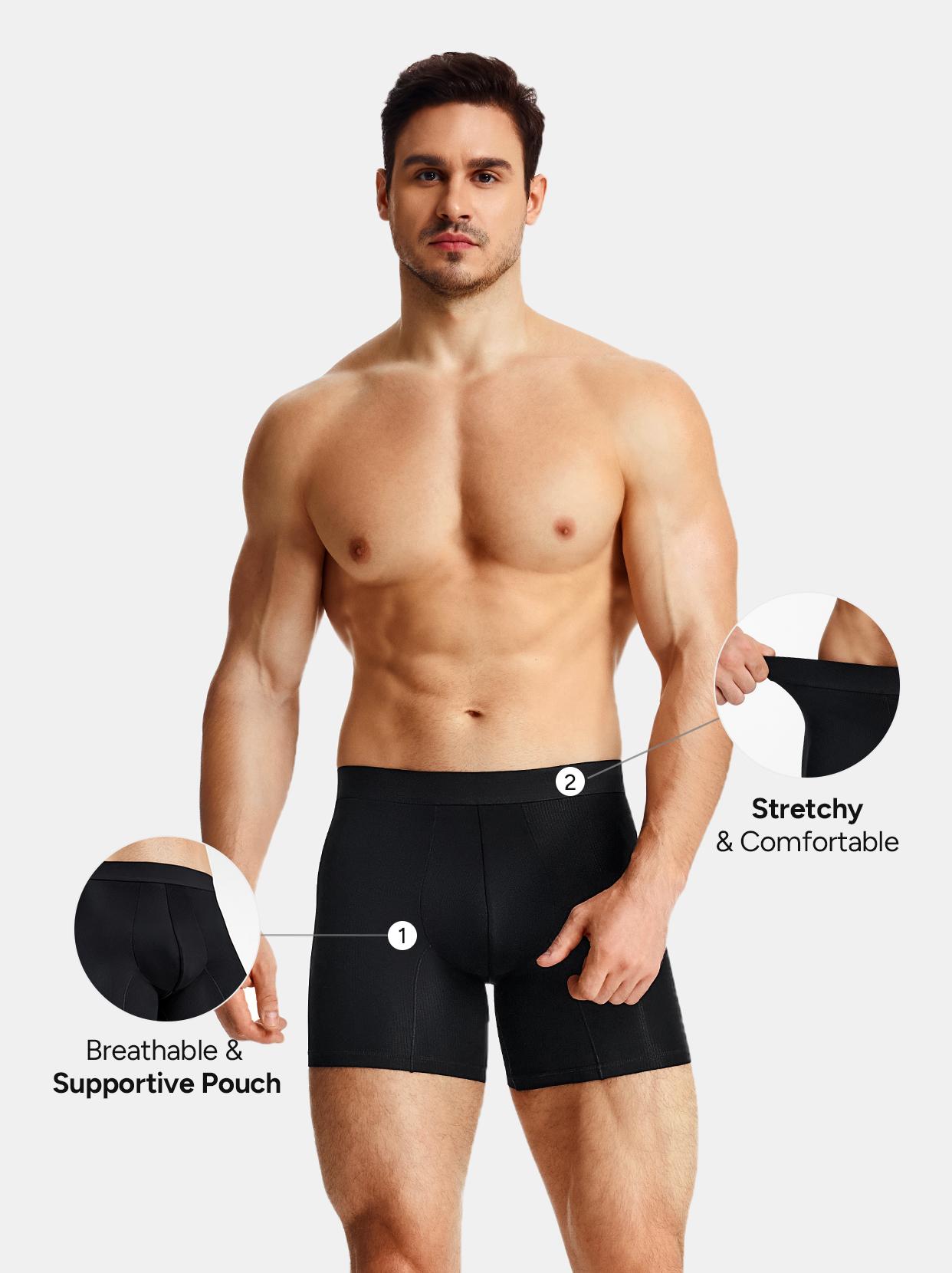 Nebility Mens 3D Butt Lift Enhancing Shapewear Boxer Briefs with Built-in One-Piece Fixed Hip Pad, Seamless Compression Underwear with High Elastic Waistband, 3D Contour Cut, Breathable Stretch Fabric for Tummy Control & Daily Support, Moisture-Wicking