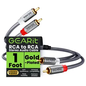 2 RCA Male to 2 RCA Male Stereo Audio Cables RCA Stereo Cable Shielded Braided 2 RCA Male to 2 RCA Male Stereo Audio Cables RCA Stereo Cable Shielded Braided