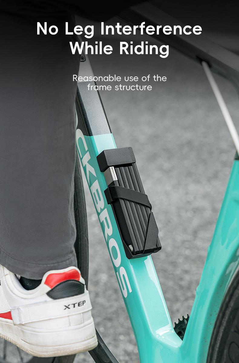 ROCKBROS Folding Bike Lock, Bicycle Lock Heavy Duty Anti Theft, Bike Locks with Mounting Bracket, Durable Alloy Scooter Lock,67 cm/26 inches