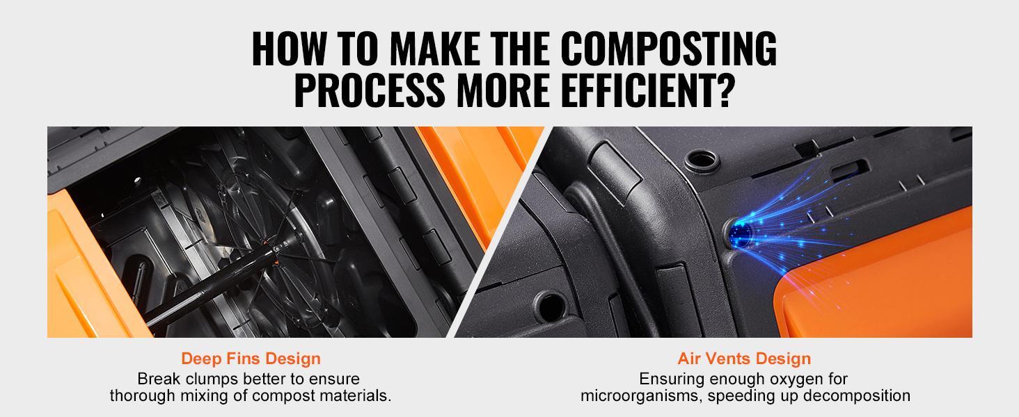 VEVOR Compost Bin, 37-Gal Dual Chamber Composting Tumbler, High Volume Two Rotating Chambers with 2 Sliding Door and Steel Frame, BPA Free Composter Bin Tumbler for Garden, Kitchen, Yard, Outdoor