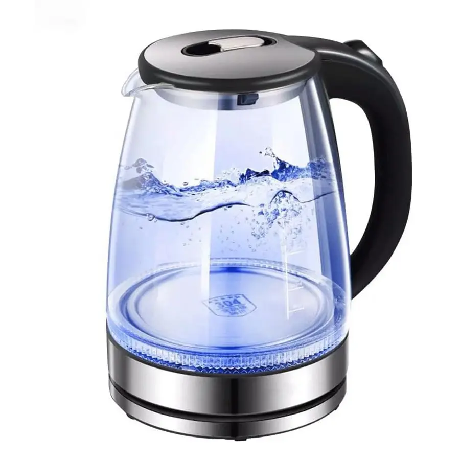 2.0L (2000ml) 304 Stainless Steel Electric Thermo Kettle - Kitchen Drinkware with Handle, Lid, Wide Mouth, Blue LED Lights, 1-Touch Operation, 3-7 Min Fast Boil, Auto Shut-Off, Boil-Dry Protection, Overheat Protection, Easy-Clean, Great Family Choice, 2L,