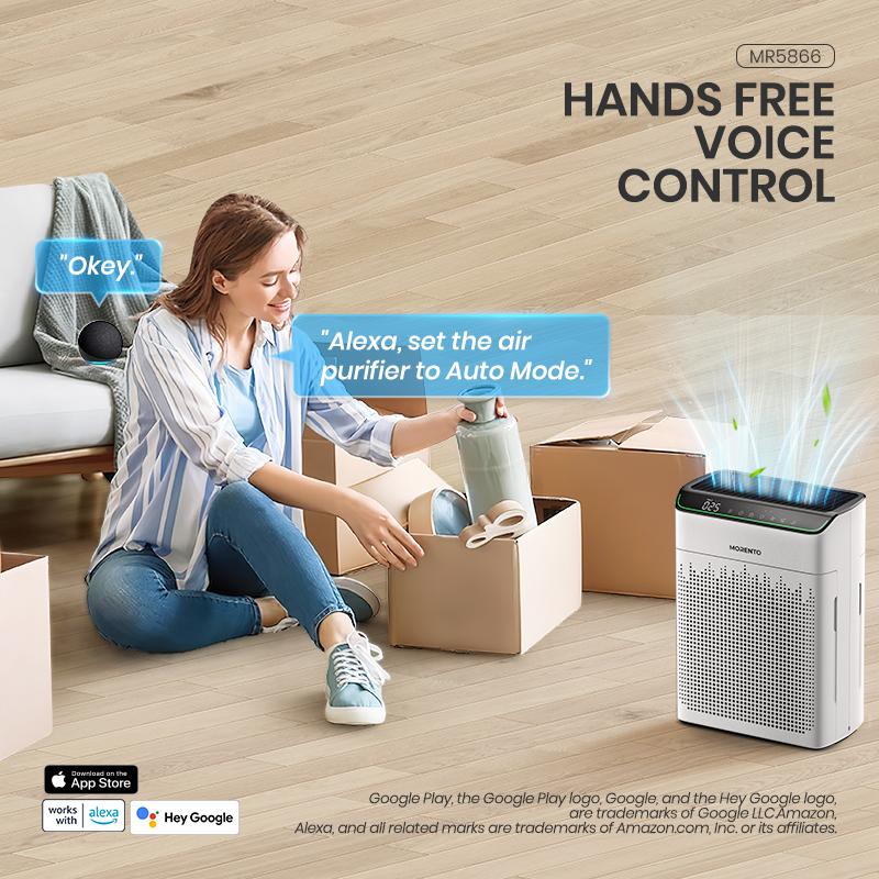MORENTO 5866 Air Purifiers for Large Room Up to 1690 ft² with PM 2.5 Display,Auto Mode,Wi-Fi,Double-Sided Air Intake HEPA Filter—Removes Odour,Dust #TikTokShopBlackFriday